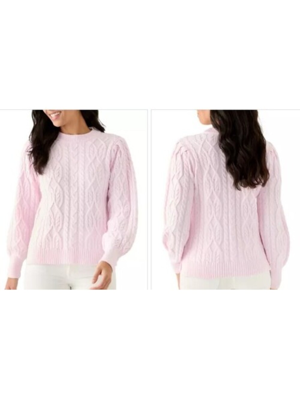 NWT Crown & Ivy Pink Cable Sweater